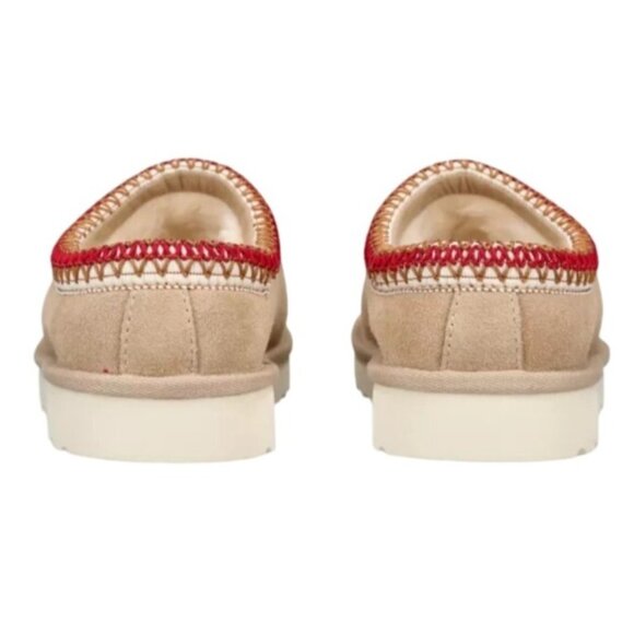 UGG Tasman II Slip-Ons Sand / Dark Cherry Sheepskin Clogs Size 6 Beige New - Picture 4 of 8
